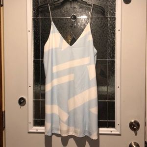 Baby blue and white spaghetti strap tunic